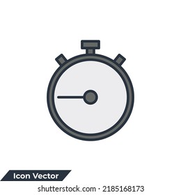 stopwatch icon logo vector illustration. timer symbol template for graphic and web design collection
