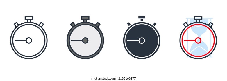 stopwatch icon logo vector illustration. timer symbol template for graphic and web design collection