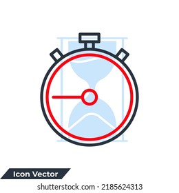 stopwatch icon logo vector illustration. timer symbol template for graphic and web design collection