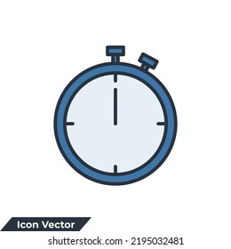 ilustración vectorial del logotipo del icono de cronómetro. plantilla de símbolo de temporizador de paro de reloj para colección de diseño gráfico y web