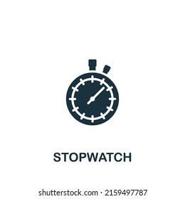 Stopwatch icon. Monochrome simple Measuring icon for templates, web design and infographics