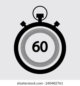 Stopwatch icon on a grey background