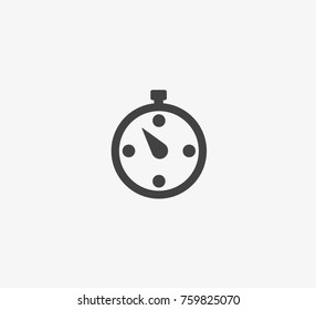 Stopwatch icon on grey background