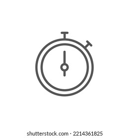 Stopwatch icon on white background. Timer symbol. Outline stopwatch icon. Alarm pictogram.