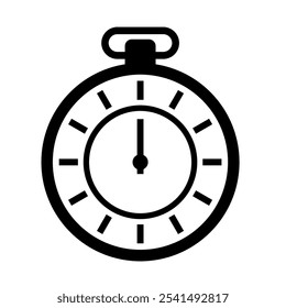 Icono de cronómetro sobre un fondo blanco. Ilustración vectorial.