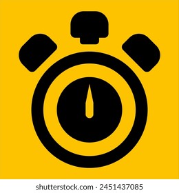 stopwatch icon on yellow editable background