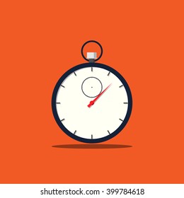 stopwatch icon at orange background