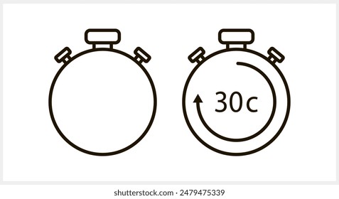 Stopwatch icon. Outline clipart. Vector stock illustration EPS 10