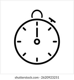 Stopwatch icon. Outline clipart. Vector stock illustration