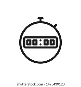 Stopwatch icon in outline style design suitable for website, app, and ui design. Vector illustration with editable stroke and pixel perfect icons on white background. EPS 10