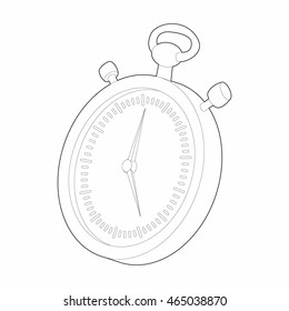 Stopwatch icon in outline style isolated on white background. Time symbol