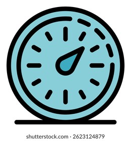 Stopwatch icon. Outline stopwatch vector icon color flat isolated