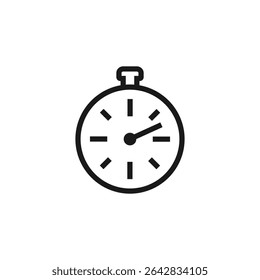 Stopwatch icon. Outline vector illustration on white background.