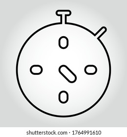 Stopwatch icon, outline vector sign, linear style pictogram isolated on white. Symbol, logo illustration. Editable stroke. Eps10 vector illustration.