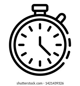 Stopwatch icon. Outline stopwatch vector icon for web design isolated on white background