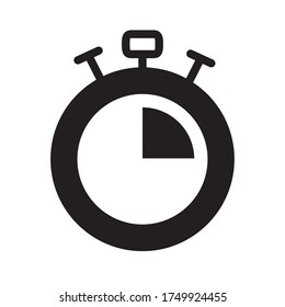 stopwatch icon over white background, silhouette style, vector illustration