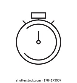 stopwatch icon over white background, line style, vector illustration