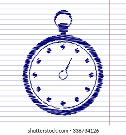 stopwatch icon with pen effect 