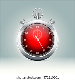 Stopwatch icon red style 