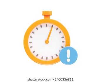 Stopwatch icon rendering 3d illustration element