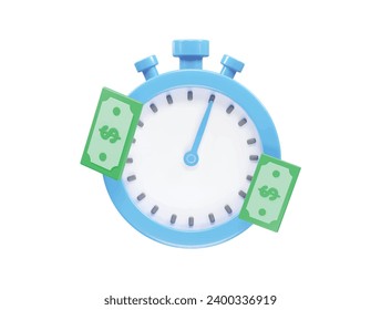 Stopwatch icon rendering 3d illustration element