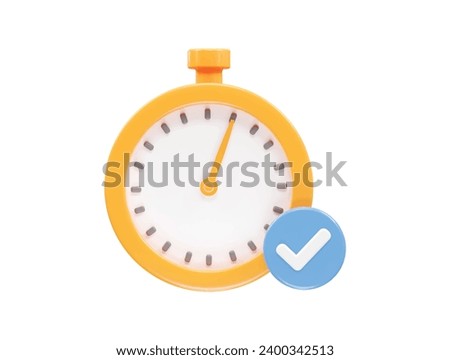 Stopwatch icon rendering 3d illustration element
