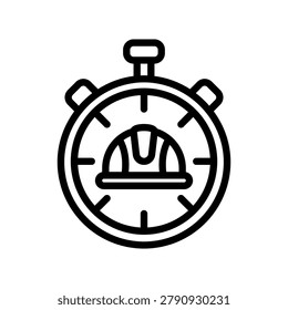 Stopwatch icon represents working time for construction tasks