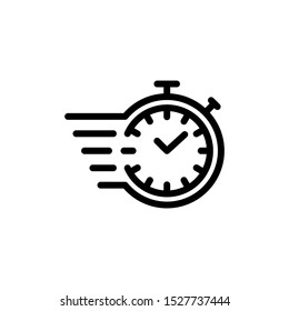 Stopwatch icon, running time vector icon illustration