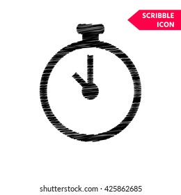 Stopwatch icon. Scribble icon for you design.