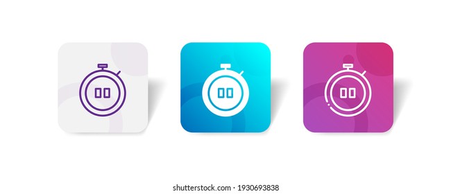 stopwatch icon set bundle in line, solid, glyph, 3d gradient style