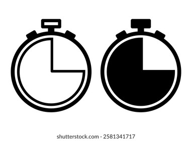 Stopwatch Icon Set, Clock Icon set, Time Icon Vector, watch Icon Simbol.
