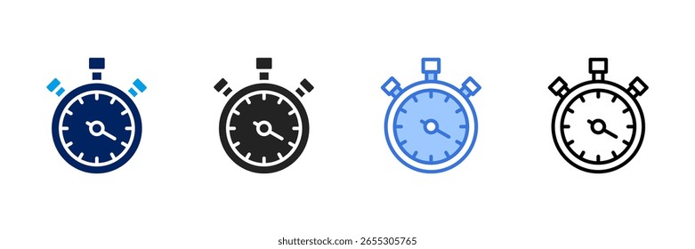 Conjunto de iconos de cronómetro Colección de estilo diferente