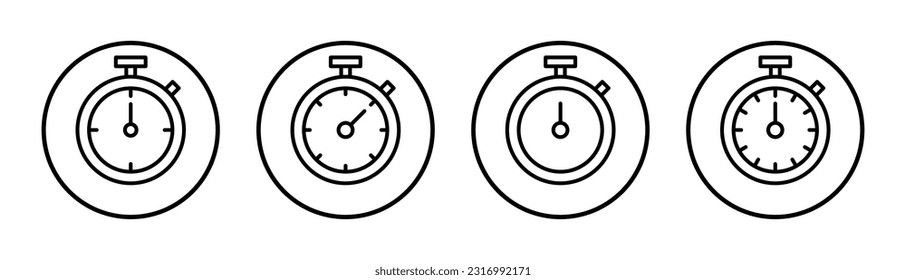 ilustración de conjunto de iconos de cronómetro. Signo y símbolo del temporizador. Icono de cuenta atrás. Período de tiempo
