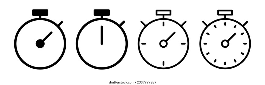 ilustración de conjunto de iconos de cronómetro. Signo y símbolo del temporizador. Icono de cuenta atrás. Período de tiempo