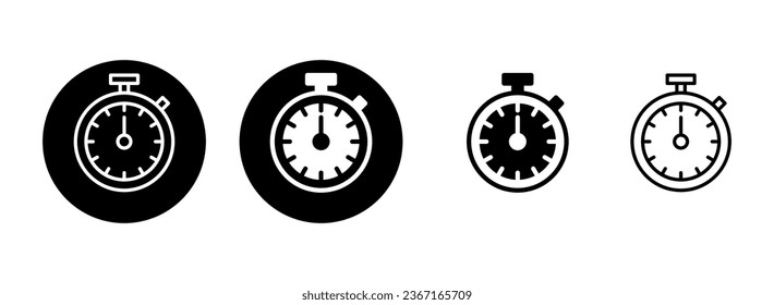 stopwatch icon set illustration. Timer sign and symbol. Countdown icon. Period of time