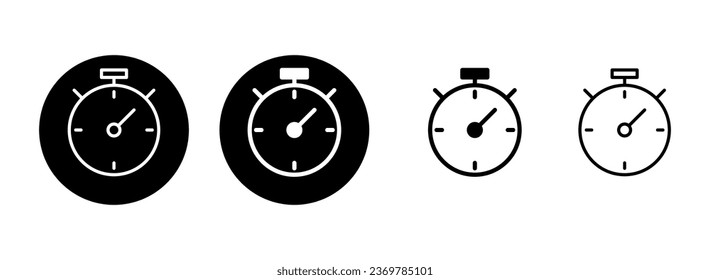 stopwatch icon set illustration. Timer sign and symbol. Countdown icon. Period of time