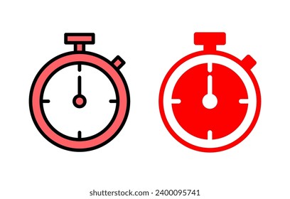 stopwatch icon set illustration. Timer sign and symbol. Countdown icon. Period of time