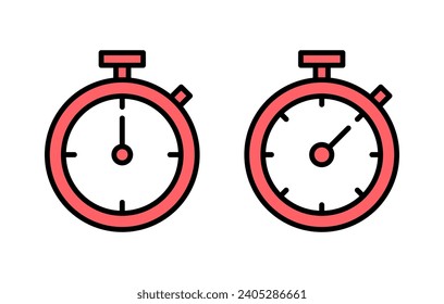 stopwatch icon set illustration. Timer sign and symbol. Countdown icon. Period of time