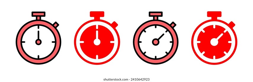 ilustración de conjunto de iconos de cronómetro. Signo y símbolo del temporizador. Icono de cuenta atrás. Período de tiempo