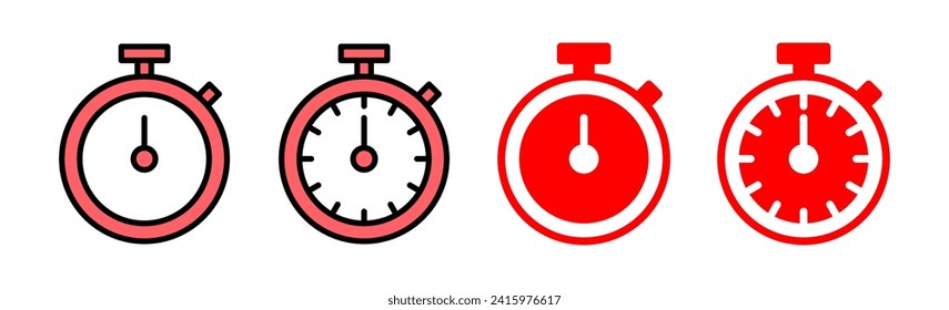 stopwatch icon set illustration. Timer sign and symbol. Countdown icon. Period of time