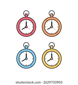 Stopwatch Icon Set Illustration vector