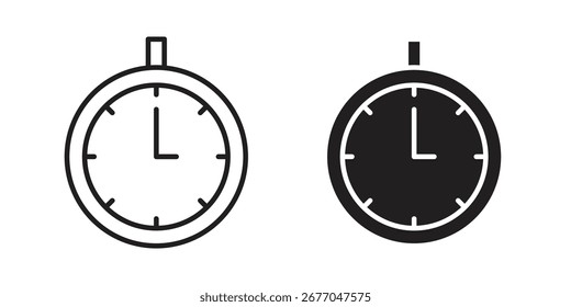 Stopwatch icon set line art and glyph design. Eps10