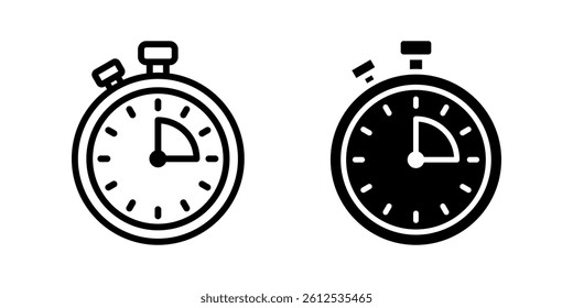 Stopwatch icon set. for mobile concept and web design on white background