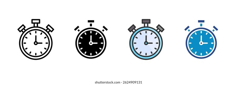 Stopwatch Icon Set Multiple Style Collection