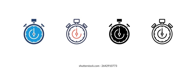 Stopwatch Icon set multiple style collection