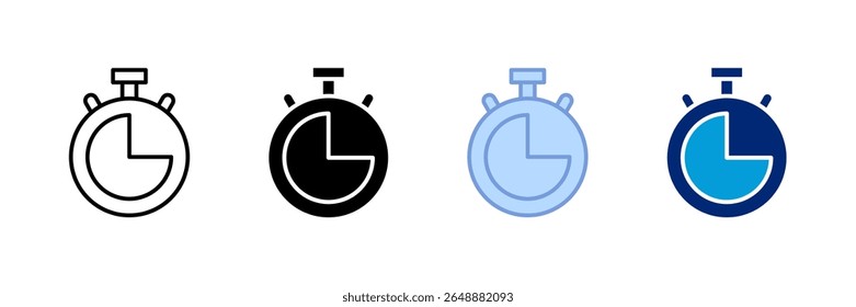 Stopwatch Icon Set Multiple Style Collection