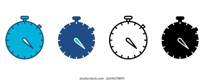 Ícone De Cronômetro Definido Com Vários Estilos. Ilustração de vetor