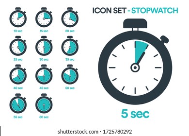 Stopwatch icon set for sports activities or any use of timing! 