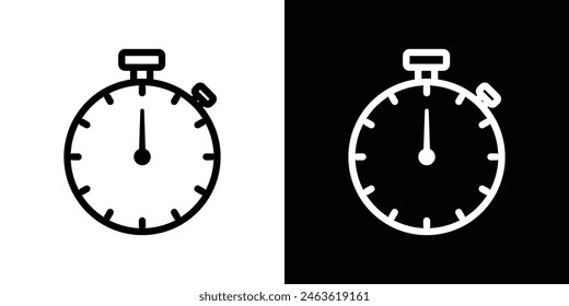 Stopwatch icon set. Symbols for quick start timers, countdowns, and rapid deliveries.