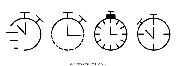 Stopwatch icon set . timing icon. eps 10.